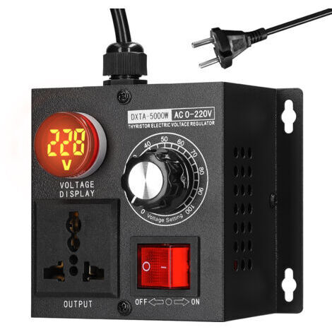 Variateur, régulateur de tension, régulateur de tension de ventilateur de moteur de régulateur de tension AC 220V 11A 5000W(EU Plug)