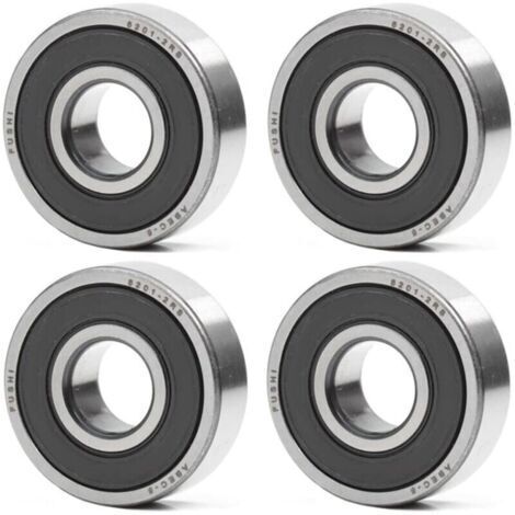 6201-2RS Roulementss 12 x 32 x 10 mm - Double joint d'étanchéité en caoutchouc - ABEC 5 - Roulementss pré-lubrifiés - Lot de 4 (1/5)