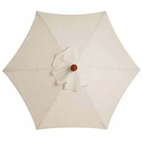 Parapluie de cour extérieur, housse de rechange pour parasol à 6 os, 3 m, imperméable, Protection UV, blanc (1/5)
