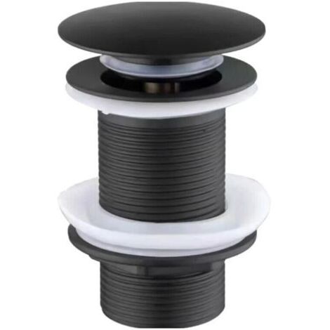 Bonde de douche et lavabo Noir Sans Trop Plein, Bonde de douche et lavabo Pop Up Noir Universelle, Bonde de Vidage Sans Trop Plein, Bonde de Vidange Sans Trop Plein, Bonde Pop Up Automatique pour Vasq (1/4)
