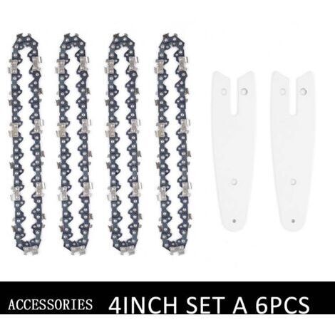 Ensemble de 4 guides de chaîne de 4 pouces pour mini scie électrique, accessoires de scie à chaîne durables de haute qualité (1/5)