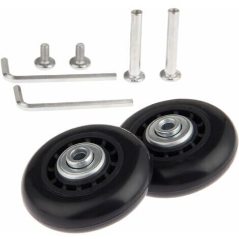 Roulette Valise,Roue à bagages, Essieux et Roulettes, 2PCS Roulettes de Rechange avec Essieux à Roulement 64 x 18mm - Valise Roues de Rechange Pour réparation de valise