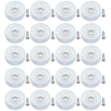 20 patins de protection de sol ronds en silicone de 30 mm, antidérapants et silencieux, avec vis, adaptés aux pieds de canapé, coussins de chaise (1/5)