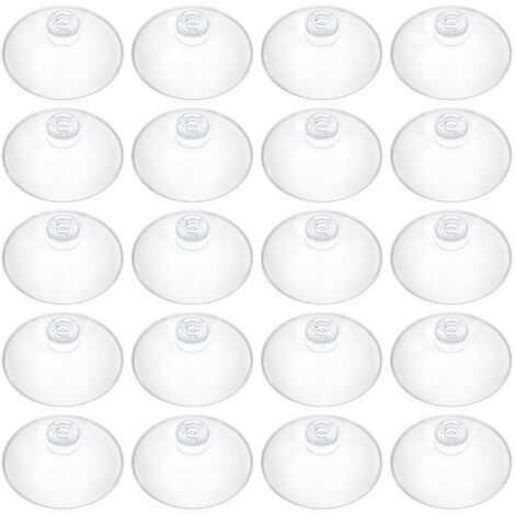 20 ventouses en Plastique Transparent de 5,5 cm pour l'organisation et la décoration de la Maison - Ventouses adhésives pour Les fenêtres et Les Portes en Verre de la Salle de Bain (1/4)