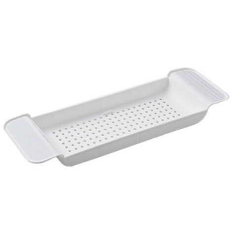 Plateau de baignoire Placement Stable matière plastique extensible conception de drainage caddie de bain Table de baignoire pour salle de bain blanc