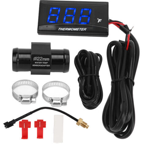 Jauge de Température de l'eau de Moto, Boîtier ABS DC12V M10 Jauge de Température de l'eau étanche Précise Ultra Mince pour Modification (Bleu)