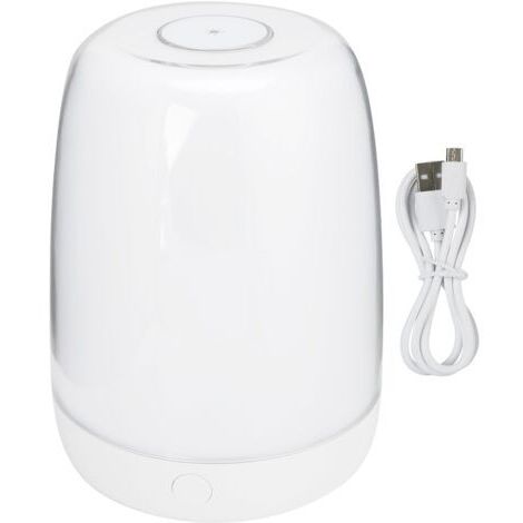 Table tactile blanche chaude colorée LED veilleuse chambre à coucher charge USB gradation lampe de chevet ambiante de sommeil (lumière blanche chaude colorée)