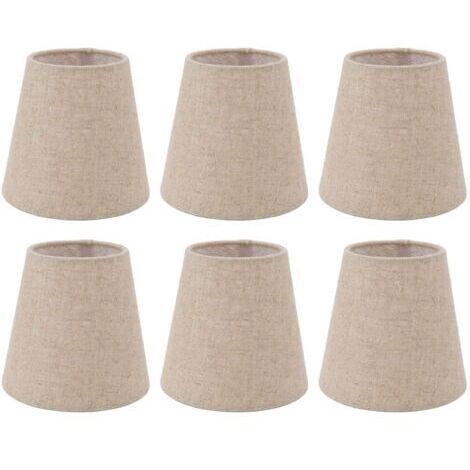 6 pièces petit abat-jour Clip sur tambour abat-jour en tissu de lin pour bougies ampoules accessoires d'éclairage