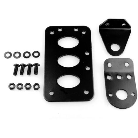 Support en métal de montage latéral de plaque d'immatriculation de feu arrière de frein de moto noir