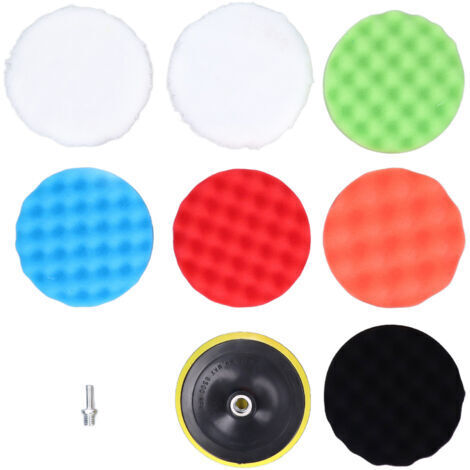 Ensemble de 9 tampons de polissage et éponges de polissage de 150 mm de diamètre pour voitures et bateaux