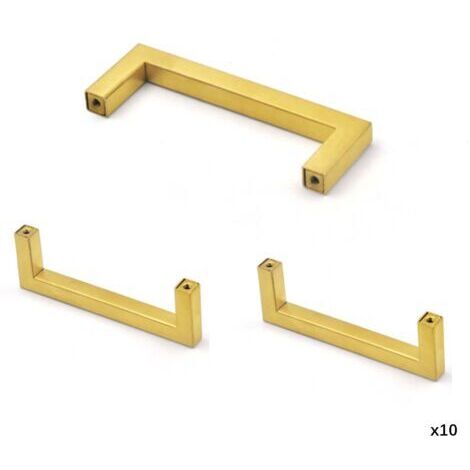 Ensemble de 10 poignées d'armoires de cuisine, poignées de meubles, poignées de tiroir, poignées de porte de placard, acier inoxydable doré, centres de 192 mm (1/5)
