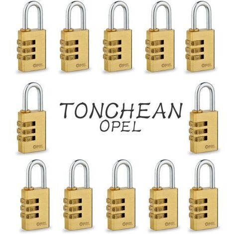 Cadenas Code 3 Chiffres (Lot de 12) - 5.1×2.1 cm - Cadenas Exterieur/Interieur de Sécurité Résistant et Imperméable Cadenas Casier de Gym et d’Ecole, Clôture et Portails