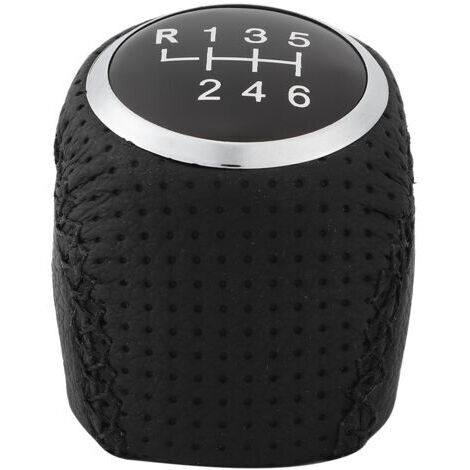 Pommeau de levier de vitesses, PVC + PU Cuir Auto Voiture Pommeau de levier de vitesses Handball Levier PU Remplacement en cuir(6 vitesses) (1/4)