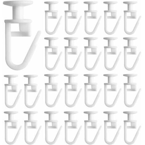 50 Pièces Glisseur pour Rail Rideau ,Glisseurs pour Rail à Rideaux Crochets à Clapser Crochets de Rideau pour Rails de Rideau de Type Rail (1/5)