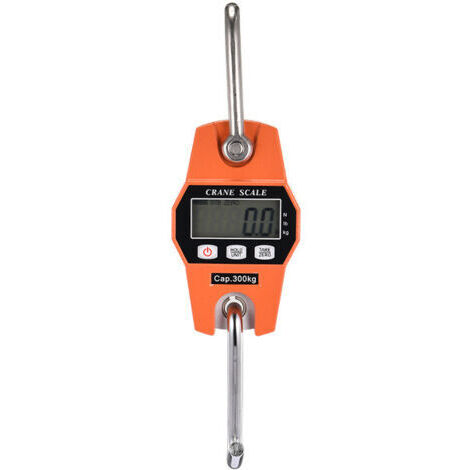 Peson Electronique 300kg Balance Crochet Suspendu Dynamomètre LCD Crochet Peseur Industrielle Pèse Poids 300kg/600lbs