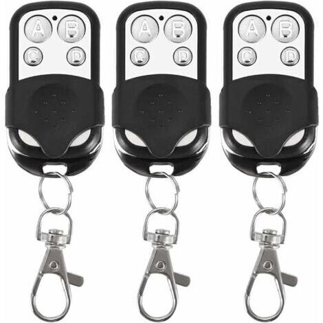 Lot de 3 télécommandes universelles pour Portail Automatique fréquence 433,92 MHz Code Fixe, 4 Boutons pour contrôler jusqu'à 4 Portes (1/5)