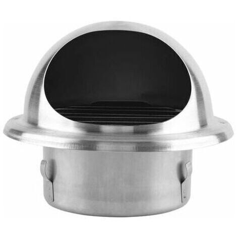 100 mm Sortie d’air Murale Ronde en Inox avec Grille Anti Insectes (1/5)
