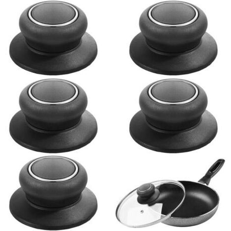 5 Pièces boutons de rechange universels pour couvercle de casserole, bouilloire et casserole Noir (1/5)