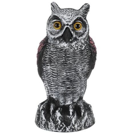 Faux Simulation Hibou Statue Décoration Extérieur Jardin Plastique Répulsif Chasse Decoy10201 (1/4)