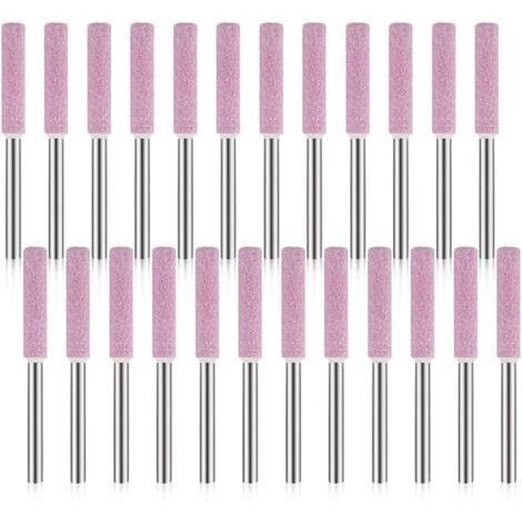 Paquet de 24 Pierres à Aiguiser pour AffûTeuse de TronçOnneuse, Outil de Meulage de Polissage pour AffûTeuse de TronçOnneuse 3X4.8Mm (1/4)