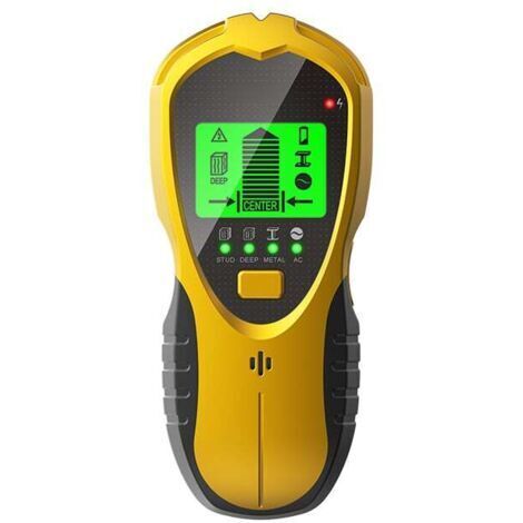 Détecteur de Mur 4 en1 Detecteur de Metaux Mural Avec Écran LCD Détecteur de Montants,Détecteur Avec Batterie 9V Pour Détection Métaux,Fils Électrique,Studs en Bois dans Murs,Sols et Plafonds