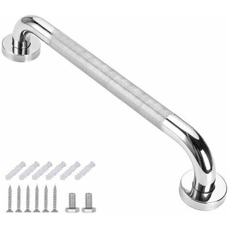 Barre d'Appui de 40cm pour Salle de Bain - Antidérapante, en Acier Inoxydable, pour Douche - Avec Vis-