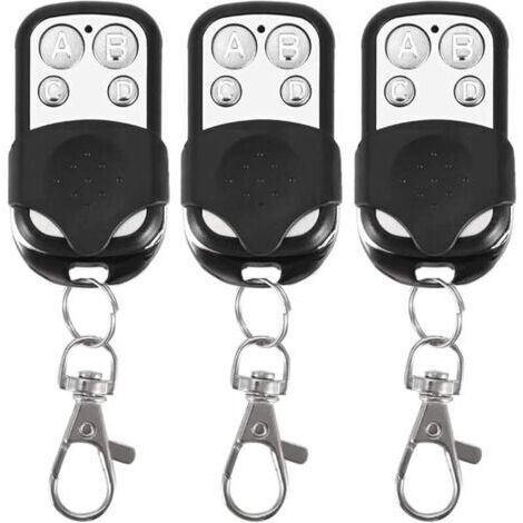 Lot de 3 télécommandes universelles pour Portail Automatique fréquence 433,92 MHz Code Fixe, 4 Boutons pour contrôler jusqu'à 4 Portes (1/5)