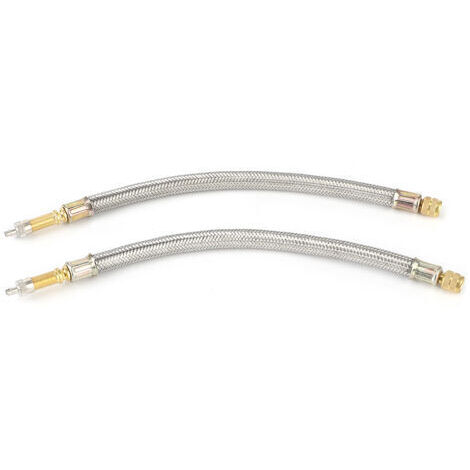 Adaptateur d'extension de tige de Valve de pneu, 2 pièces, en acier inoxydable tressé, universel pour voiture, 250mm (1/4)