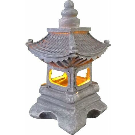 Lanterne Japonaise Exterieure Jardin, Solaire Exterieure Décoratifs Jardin Zen Statue Lanterne Pagode,Créatif Cadeau Vintage Artisanat,Solaire Lumières Décoration Lampe,17 34 cm