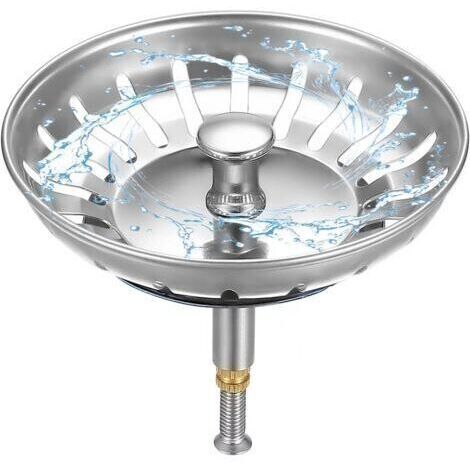 [JAMAIS UTILISÉ]Filtre à Évier de Cuisine Ø 79mm, 1 Filtre Bouchon Evier Cuisine avec Hauteur Réglable, Bouchon Evier Cuisine en Acier Inoxydable 304, Bonde Evier (1/4)