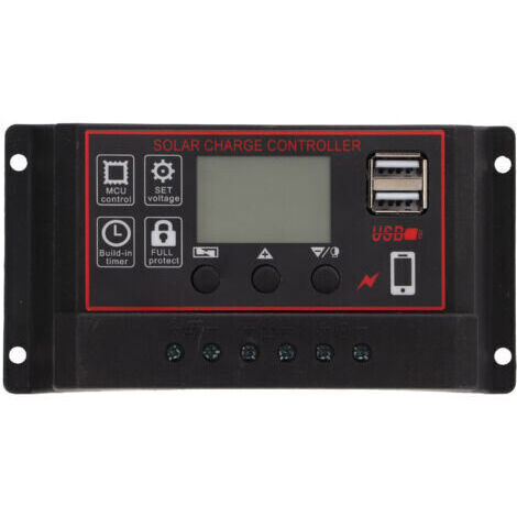 [JAMAIS UTILISÉ]Contrôleur de charge solaire, régulateur intelligent de batterie avec deux ports USB, 12 V/24 V, PWM, paramètres automatiques réglables, écran LCD 80 A (1/4)