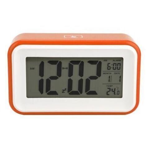 [JAMAIS UTILISÉ]Réveil électronique numérique multifonctionnel exquis avec affichage de la température (Orange) (1/4)