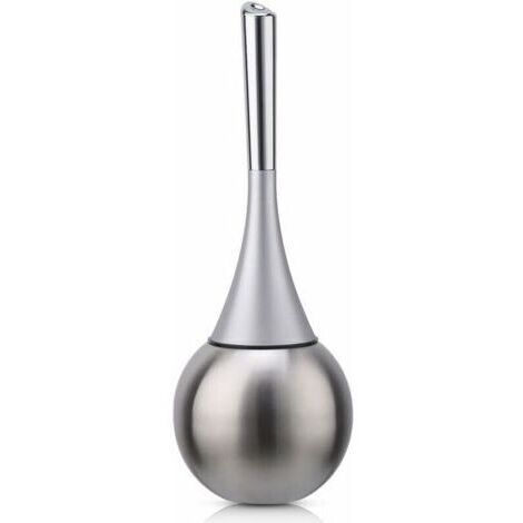 [JAMAIS UTILISÉ]Porte-brosse WC autoportant en acier inoxydable finition brossée polie ensemble WC salles de bains (brosse incluse)-argent (1/3)