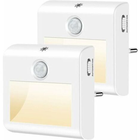 [JAMAIS UTILISÉ]Veilleuse Enfant LED[Lot de 2],Veilleuse Prise Electrique Dimmable avec Détecteur de mouvement et de Lumière, Lampe Nuit pour Chambre Bébé, Placard, Salon, Escaliers, Couloir etc.-Blan (1/5)