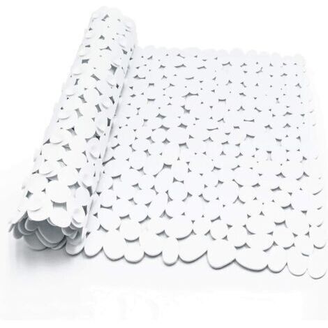 [JAMAIS UTILISÉ]VURAHOME - Tapis de douche antidérapant, tapis de douche rectangulaire antidérapant en galets, tapis de douche antidérapant avec ventouse, baignoire ou tapis de douche antifongique (bl (1/5)