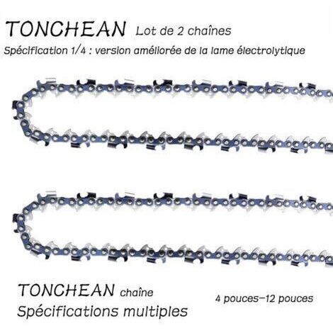 [JAMAIS UTILISÉ]Guide et chaîne pour tronçonneuse,Lot de 2 chaînes de tronçonneuse Faible Rebond 1/4 32 maillons pour tronçonneuse (5pouces)Lame à 16 sections——Lame galvanisée améliorée