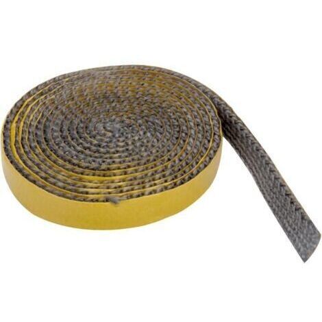 [JAMAIS UTILISÉ]Joint Insert Cheminée, Joint D'étanchéité pour Cheminée, Joints D'étanchéité Résistante à la Chaleur, Joints Tressé Auto-adhésive pour Poêle, Cheminée, Tube Poele (2m x 15mm x 3mm) (1/5)
