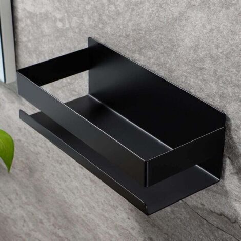 [JAMAIS UTILISÉ]Étagère de Douche Auto-adhésif Panier de Douche Sans Perçage Etagère de Salle de Bain Acier Inoxydable SUS304，Noir (1/4)