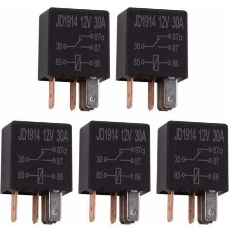 [JAMAIS UTILISÉ]5 Pièces Relais 12V 30A 5 Broches, SPDT Multi-Purpose Relay Heavy Duty Relais Standard 5 Pin 12VDC, Relais Voiture (1/4)
