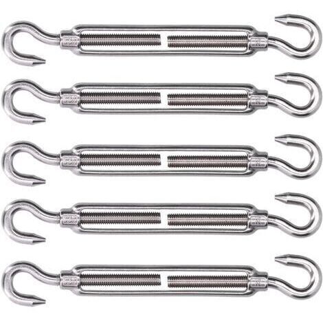 [JAMAIS UTILISÉ]Quincaillerie de voile d'ombrage, crochet et crochet Antirouille Tendeur à effet élastique réglable pour ajuster la tension pour la fixation(M4) (1/4)