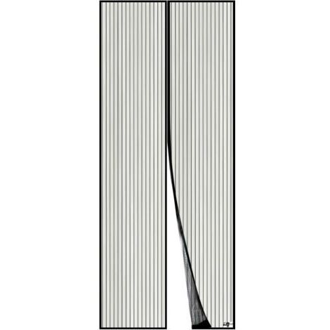 [JAMAIS UTILISÉ]Moustiquaire Magnétique Pour Porte, Rideau en Maille, Joint Magnétique de Haut en Bas avec Fermeture Automatique, Maintient l'air frais à l'intérieur (120x220cm, Noir) (1/5)