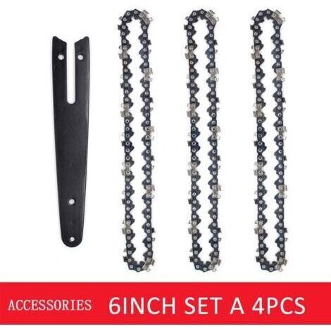 [JAMAIS UTILISÉ]3 pièces 6 pouces chaîne 1 jeu de guides pour Mini scie électrique coupe accessoires de scie à chaîne durables de haute qualité (1/4)