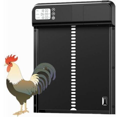 [JAMAIS UTILISÉ]Nouveau Porte De Poulailler Automatique,3.0 Smart Metal Chicken coop Door,Porte Animale en métal avec minuterie,Suitable for Chickens, Ducks, Pigeons, etc(Black) (1/5)