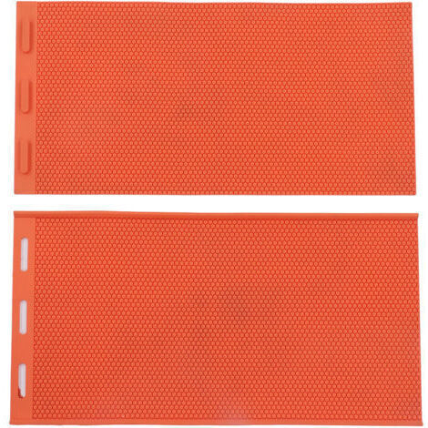 [JAMAIS UTILISÉ]2 pièces 5.4mm cire d'abeille presse feuille moule fondation pliable Silicone cire d'abeille moule pour l'apiculture Orange (1/4)