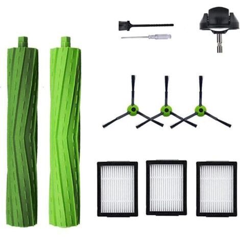 [JAMAIS UTILISÉ]Pièces détachées pour aspirateur iRobot Roomba J7 I7 I6 I3 I4 I2 I5 I8 I1+/Plus E5 E6 I E J, 1 jeu de brosses à rouleaux en caoutchouc, 1 roue avant, 4 filtres, 4 brosses latérales (1/3)