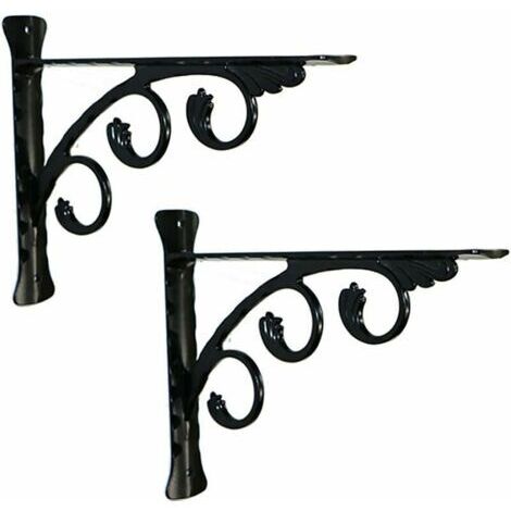 [JAMAIS UTILISÉ]2 pièces Support Equerre D'étagere en Fer Forgé Équerres Murale,Support pour Quincaillerie Flottante,pour Déco Salon, Chambre, Salle de Bain