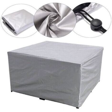 [JAMAIS UTILISÉ]Housses Pour Mobilier De Jardin 11511570cm Couverture Pour Meuble De Jardin 210D Oxford Tissu Imperméable Coupe-Vent Anti-UV Bache Protection Table De Jardin Exterieur-Argent (1/4)