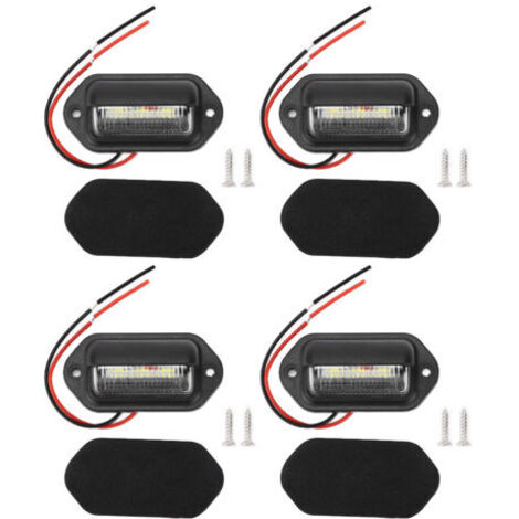 [JAMAIS UTILISÉ]Jeffergarden Lampes de plaque d'immatriculation 12V 6LED, 4 pièces, lumière blanche haute luminosité, étanche pour voiture (1/4)