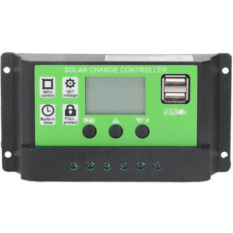 [JAMAIS UTILISÉ]Contrôleur de charge solaire, paramètres réglables, panneau intelligent, régulateur de batterie avec écran LCD, 12 V/24 V, auto-adaptatif, 20 A (1/4)