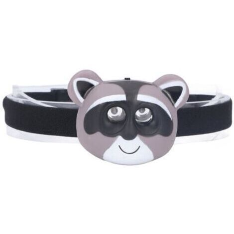 [JAMAIS UTILISÉ]Lampe frontale pour enfants apparence de raton laveur 2 Modes d'éclairage phare LED en plastique léger alimenté par batterie pour les enfants (1/4)